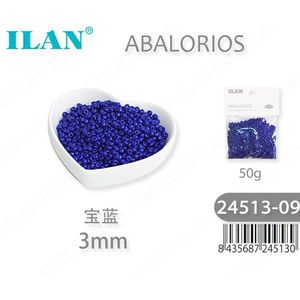 Perline Ilan Abalorios 3mm Blu Reale 50g per Creazione di Gioielli - Product Image 3