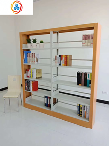 Estantería Metálica Moderna para Biblioteca Escolar, Ajustable, Independiente, de Hierro y Madera - Product Image 4