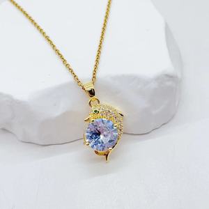 Haute qualité Mode En Acier Inoxydable Nouvelle Conception Zircon Dauphin Lumière Collier De Luxe pour les Femmes - Product Image 5