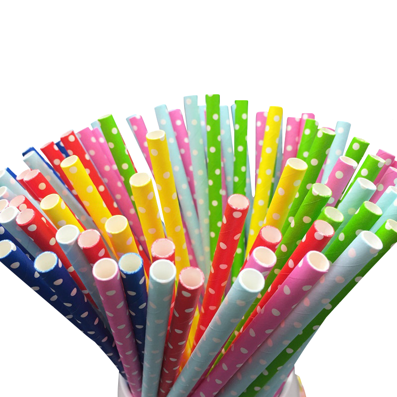 Hotselling Paper Straws Plastic Free Disposable Straws Striped Design Drinking Straws for Hot Drinks