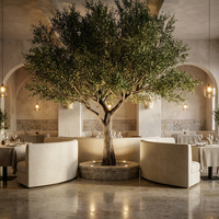 Arbres artificiels de grande taille de 8 mètres en ficus banian, chêne et olive pour la décoration de centres commerciaux
