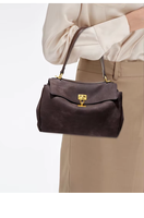 Tas Tote Kulit Asli Premium Wanita dengan Lapisan Matte, Desain Khusus Musim Gugur/Dingin, Penutup Ritsleting di Bawah Lengan, Ramah Lingkungan, Tahan Air, Motif Lichee