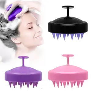 hot selling wholesale china hair shampoo brush Scalp Care hair brush with Soft Silicone Scalp Massager comb export agent