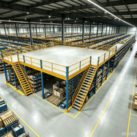 HONGXIN Étagère de mezzanine en acier robuste sans boulons, en acier laminé à froid, revêtement poudré, résistant à la corrosion, réglable et personnalisable