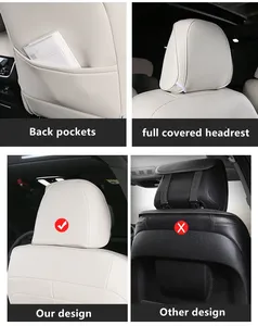 Fundas de Asiento Personalizadas para Toyota <span class=keywords><strong>Sienna</strong></span> 2007-2021 <span class=keywords><strong>2022</strong></span> 2023 2024, Accesorios para Automóviles, 3 Filas con 7 Asientos, Cuero de Lujo - Product Image 4