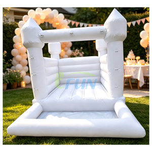 Château gonflable robuste blanc avec fosse à balles en bâche PVC <span class=keywords><strong>pour</strong></span> <span class=keywords><strong>location</strong></span> de fêtes en extérieur - Product Image 3
