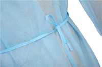 Robe d'isolement médicale jetable bleue, prix de gros usine