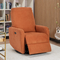 Fauteuil inclinable pivotant en tissu orange avec rembourrage en mousse, pivotant à 360°, pour salon de villa et détente