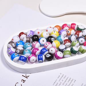 Mini cuentas de billar digitales mate, cuentas sueltas de acrílico con agujero recto, cadena de teléfono móvil DIY, accesorios de cuentas - Product Image 2