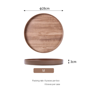 <b>Round</b> Shape Melamine Breakfast and Dinner Serving <b>Tray</b> Wooden Kitchen Items for Home Use - Product Image 2