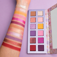 Palette de fards à paupières 12 couleurs OEM, marque privée, longue tenue, logo personnalisé, résistant à l'eau, anti-bavures, cosmétiques de marque privée
