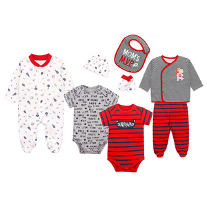 8 pièces de vêtements pour bébé confortables avec body, pyjama, bavoir, chapeau, kimono pour bébé, chaussons et pantalon, ensemble de vêtements pour bébé - Product Image 4