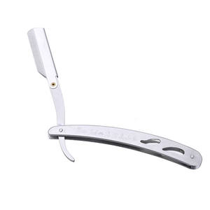 2025 vendita calda lame con Logo personalizzato rasoio da <span class=keywords><strong>barba</strong></span> nero manico solido in acciaio inossidabile <span class=keywords><strong>barbiere</strong></span> rasoio a bordo dritto - Product Image 3