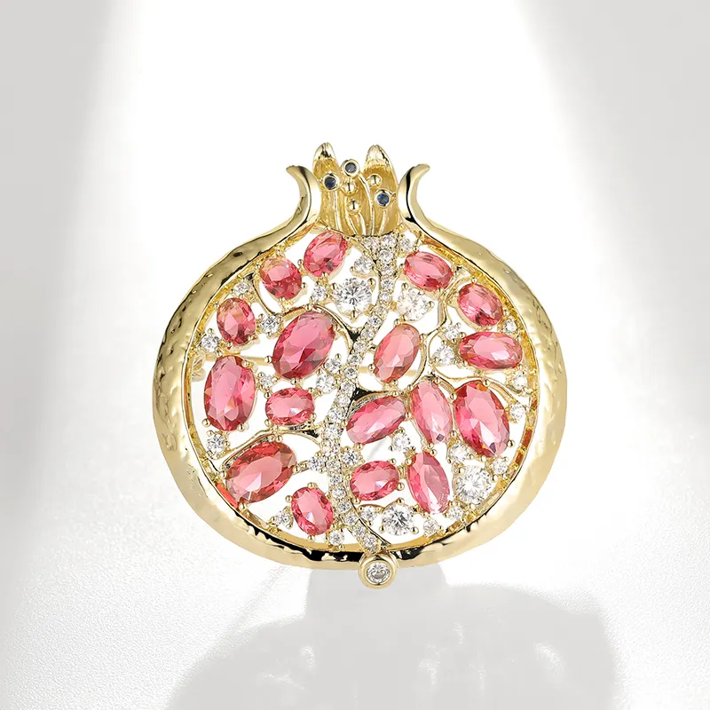XILIANGFEIZI Venta de liquidación moda 18 K oro joyería brillante circonitas Granada broche