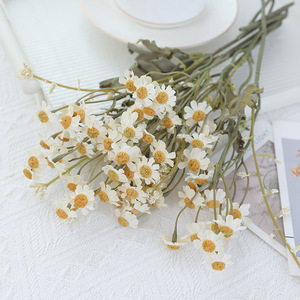 <b>Daisy</b> Artificial Flowers Yellow Orange Silk Bouquet Home Decor Long Lasting Wedding Props - Product Image 3