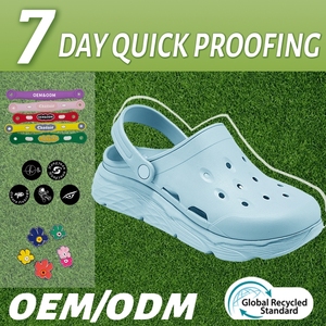 DERAN OEM logotipo personalizable pintura en <span class=keywords><strong>aerosol</strong></span> nueva primavera verano EVA zuecos hombres plataforma interior y exterior <span class=keywords><strong>zapatillas</strong></span> con punta cerrada zuecos - Product Image 4