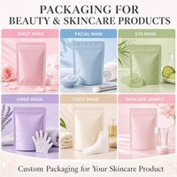 Sachet de masque facial finition mate avec bec verseur, logo personnalisé imprimé, en PE durable, emballage cosmétique, impression numérique, thermoscellable
