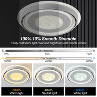 Ventilateur de plafond moderne avec lumières LED, télécommande, moteur CC, ventilateurs de plafond à LED à intensité variable pour ventilateur d'intérieur avec lumière