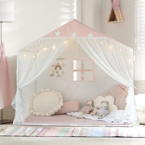 Tenda da Gioco <span class=keywords><strong>Rosa</strong></span> per Bambini con Tende a Pompon, Grande Casetta Gioco per Bambine e Bambini - Product Image 6