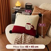 Housse de coussin en velours, style rétro du milieu du siècle, à rayures ondulées, avec lettrage, pour canapé de salon