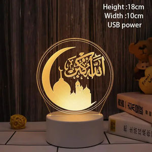 Multiples styles arabe Allah Muhammad Islam Style Series Cheap Low Price <span class=keywords><strong>LED</strong></span> 3D Acrylique <span class=keywords><strong>Lampe</strong></span> de table décorative - Product Image 5