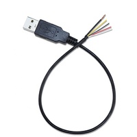 Câble Pigtail USB 2.0 Mâle Blindé Personnalisé, 4 Fils, à Extrémités Ouvertes, en Cuivre Pur, pour Chargement/Carte Mère/Imprimante