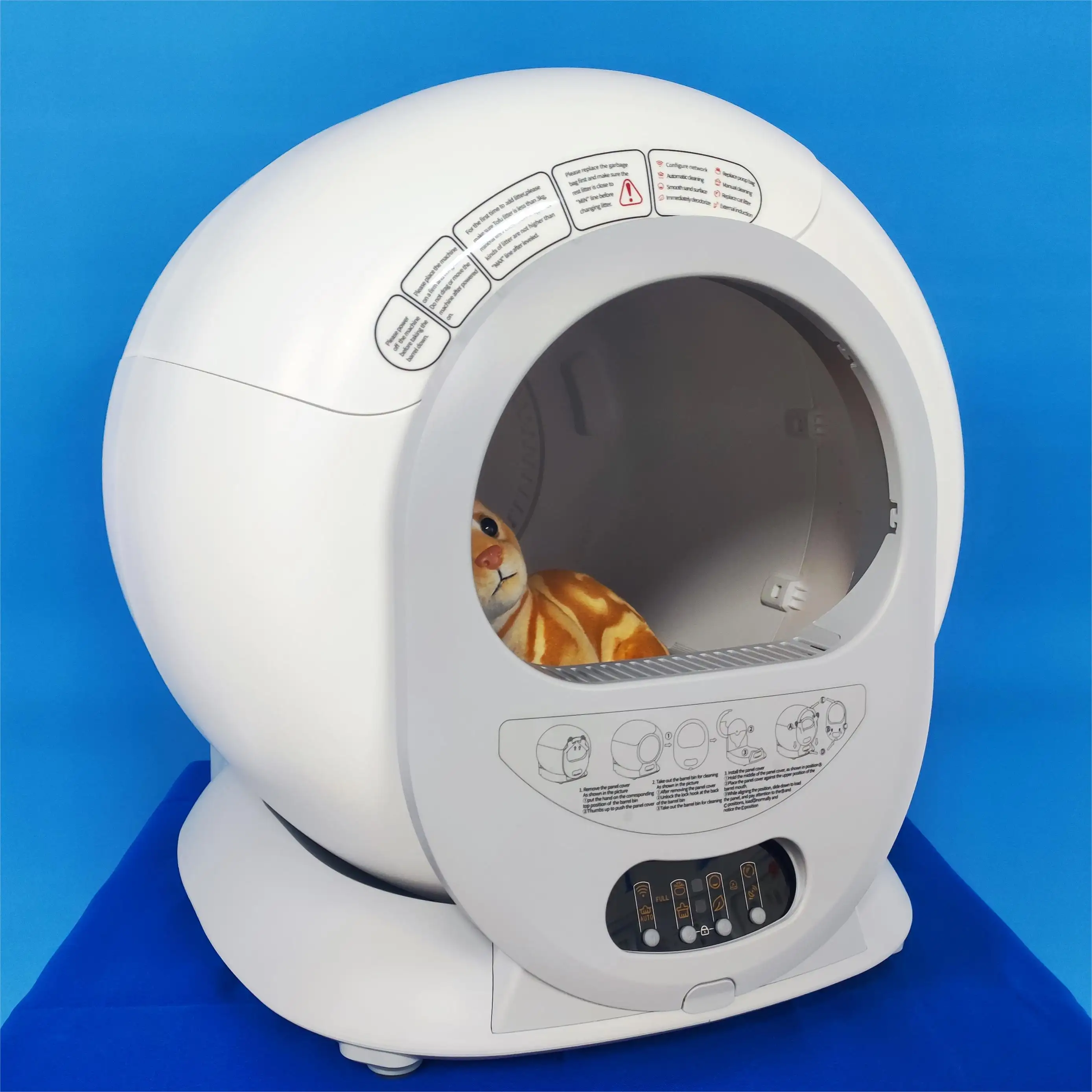 Kotak sampah kucing otomatis, peralatan Modern display sendiri dengan aplikasi Remote Control pertumbuhan sehat kucing
