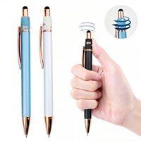 Stylo à bille en métal personnalisé avec logo, pointe tactile et fidget spinner, cadeau promotionnel multifonctionnel