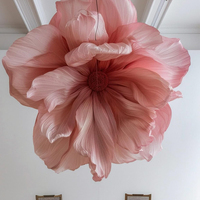 I1192 Arrangement floral très vendu pour la décoration de plafond, décoration de mariage, fleurs géantes en organza à pétales multiples