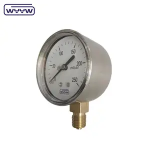 High quality stainless steel low pressure manometer mbar bellows ss case 63mm capsule pressure gauge "0-6kpa"