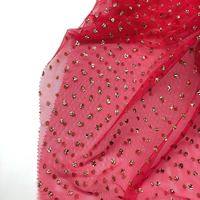 Filet en Tulle 100% Polyester, maille dorée, tricot épais scintillant, feuille de tulle, tissu pour robes de mariée