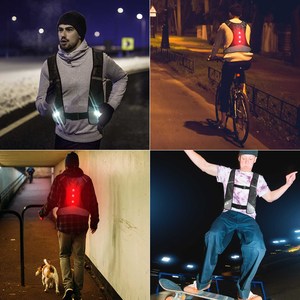 Contrôleur sans fil e-bike Hi Vis Scooter <span class=keywords><strong>réfléchissant</strong></span> Led course sécurité équitation sécurité maille Construction <span class=keywords><strong>gilet</strong></span> - Product Image 5