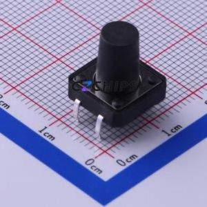 TC-1103-B-S Tactile Switch Through hole Component THT-4P,12x12mm Switch Single Pole Single Throw Round Button 1.6N Through Hole - Product Image 1