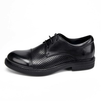 Nouvelle collection automne-été 2025 : Chaussures basses à lacets en cuir souple, respirantes, patchwork, à bout ouvert, semelle souple, rehaussantes, pour affaires