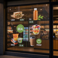 Écran LED transparent sur mesure pour vitrine de magasin de proximité