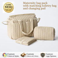 Fabricant OEM ODM – Ensemble de sacs à couches en coton pour femme, imprimé, avec trousse de toilette et matelas à langer, grand sac étanche à fermeture éclair