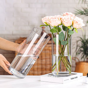 Jarrón acrílico alto personalizable con diseño Art Deco, centro de mesa cilíndrico de plástico para boda y decoración del hogar - Product Image 2