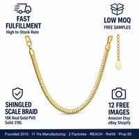 Collier chaîne géométrique épaisse en acier inoxydable plaqué or 18 carats pour femme, étanche, nouvelle collection, prêt à expédier, vente en gros