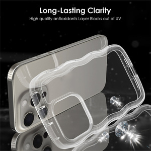 Fundas de teléfono con marco ondulado de Color caramelo para <span class=keywords><strong>iPhone</strong></span> 15 <span class=keywords><strong>Pro</strong></span> 13 <span class=keywords><strong>12</strong></span> Mini 11 <span class=keywords><strong>Pro</strong></span> <span class=keywords><strong>Max</strong></span> 14 16 Plus, carcasa acrílica transparente a dura prueba de golpes - Product Image 6