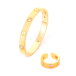 Bracelet <span class=keywords><strong>Cartier</strong></span> en zircone blanche brossée, très vendu, avec ensemble de bagues, bijoux de haute qualité pour femmes, idéal pour un cadeau de mariage - Product Image 6