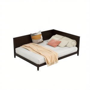 Full-Size <b>Wood</b> Daybed <b>Sofa</b> Bed With Tight Back And Armless Design For Living Room Rustic Style - Product Image 1