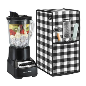 Hamilton Beach Blender Cover Black Checkered Cotton Dust Cover For Kitchen Appliances Household Use - Product Image 1