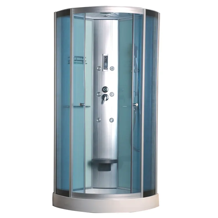 2021 Royo מודרני קיטור מקלחת חדרי אפור זכוכית כסף אלומיניום פרופיל רגל עיסוי תא מקלחת אמבטיה מקלחת