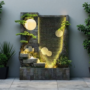 Mur <span class=keywords><strong>de</strong></span> cascade en résine, écran d'entrée à eau courante, rocaille, fontaine, aménagement paysager <span class=keywords><strong>de</strong></span> <span class=keywords><strong>jardin</strong></span> extérieur, <span class=keywords><strong>bassin</strong></span> à poissons - Product Image 5
