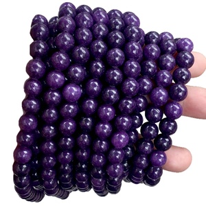 Perles rondes en améthyste naturelle optimisée 7A pour la création de bijoux DIY, accessoires de fabrication manuelle, vente en gros directe d'usine Yiwu - Product Image 5