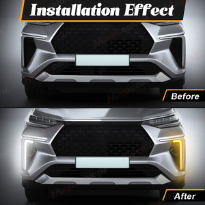 ไฟ LED DRL พร้อมไฟเลี้ยวแบบเรียงลำดับชุดไฟขับขี่สำหรับโตโยต้า เวลอซ 2021-2023 โครเมียมไฟขับขี่อุปกรณ์เสริมในรถยนต์ - Product Image 4