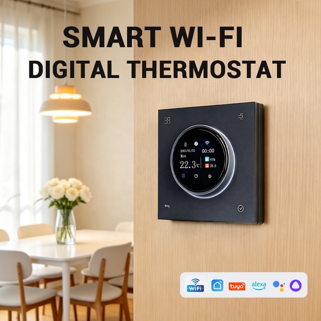 WiFi Smart Knob Thermostat 95-240V AC Fireproof Housing Accurate Temp Controller for Home/House Works with Alexa/Google Voice