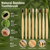 Brosse à dents en bambou à poils doux écologiques, emballage en papier kraft, brosse à dents jetable pour hôtel, pour les clients de l'hôtel