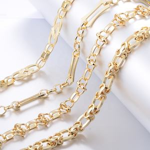 Chaîne épaisse de bordure en cuivre 18k en or 18k, avec Clip de papier, fait à la main, collier, accessoires pour la fabrication de bijoux, 10 pièces - Product Image 3