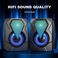 Altavoces USB con Cable RGB para Computadora, con Efecto de Iluminación Colorido, Subwoofer de Audio para Juegos de Escritorio, Audio Multimedia para Juegos de Computadora
